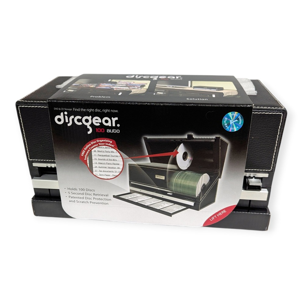 Discgear 100 Auto CD DVD Storage Organizer Case Black Faux Leather 3720-01